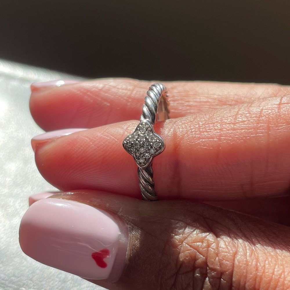 David Yurman Quatrefoil Ring with Diamonds
